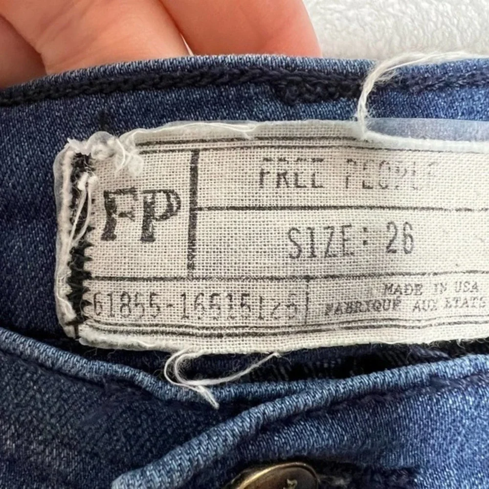 Free people 61855-16515125 Skinny hi-rise denim blue Jeans pockets size 26